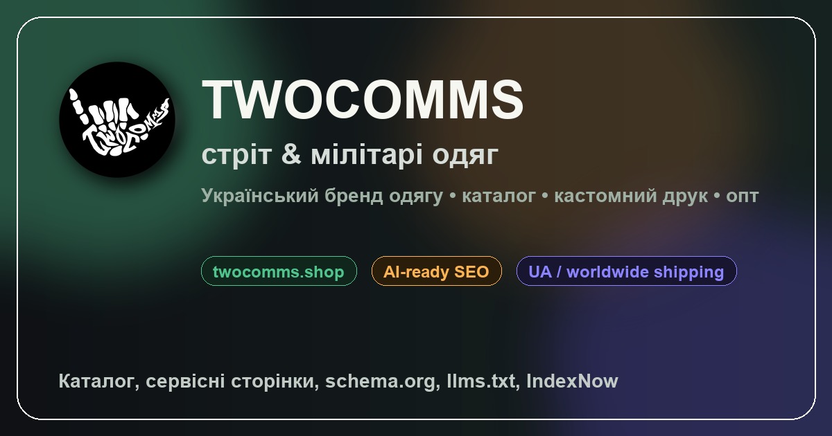 TwoComms — харківський ветеранський стрітвір-бренд, естетика військового одягу та коду